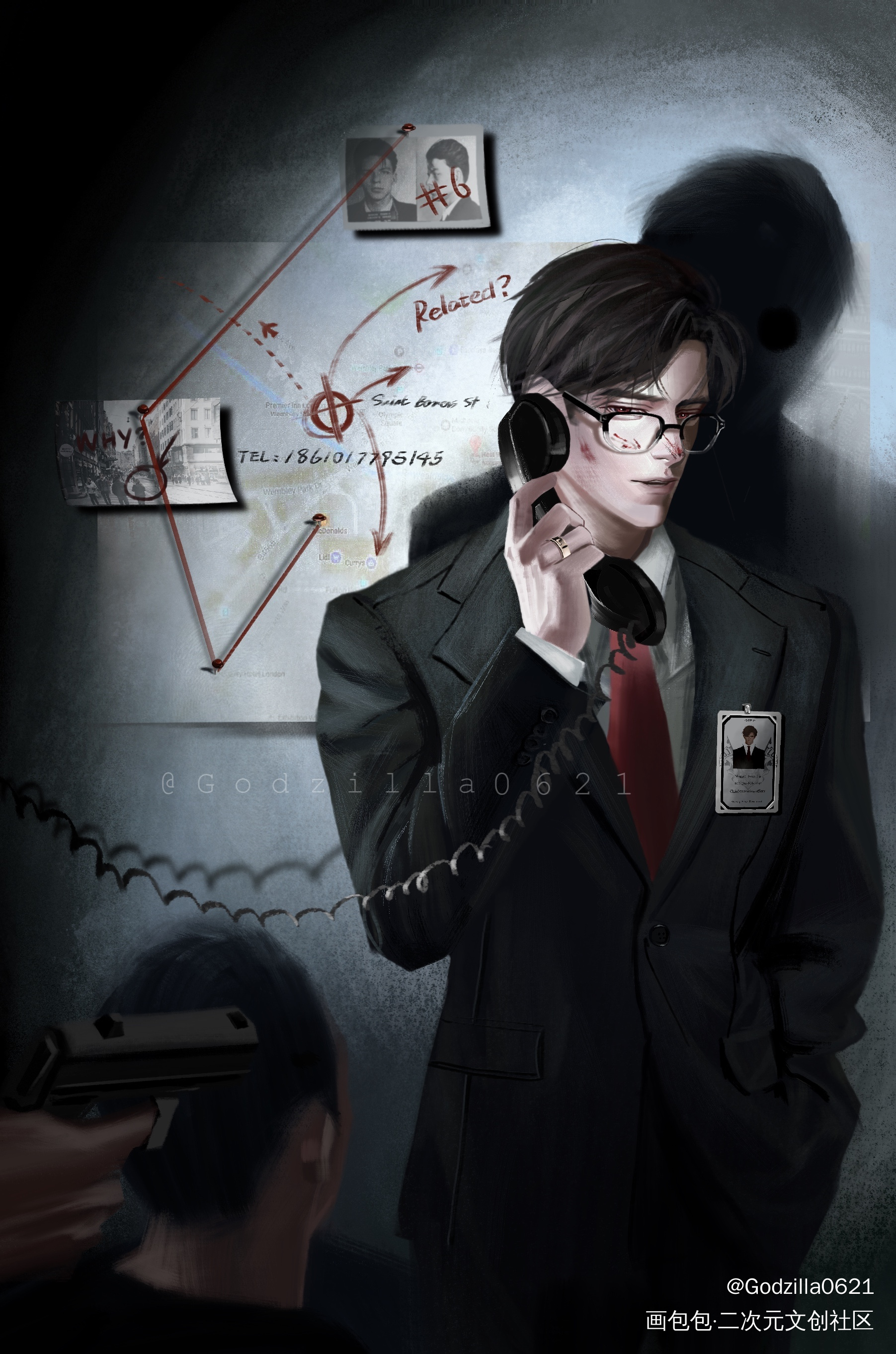 ☎️。_光与夜之恋陆沉光与夜之恋陆沉绘画作品