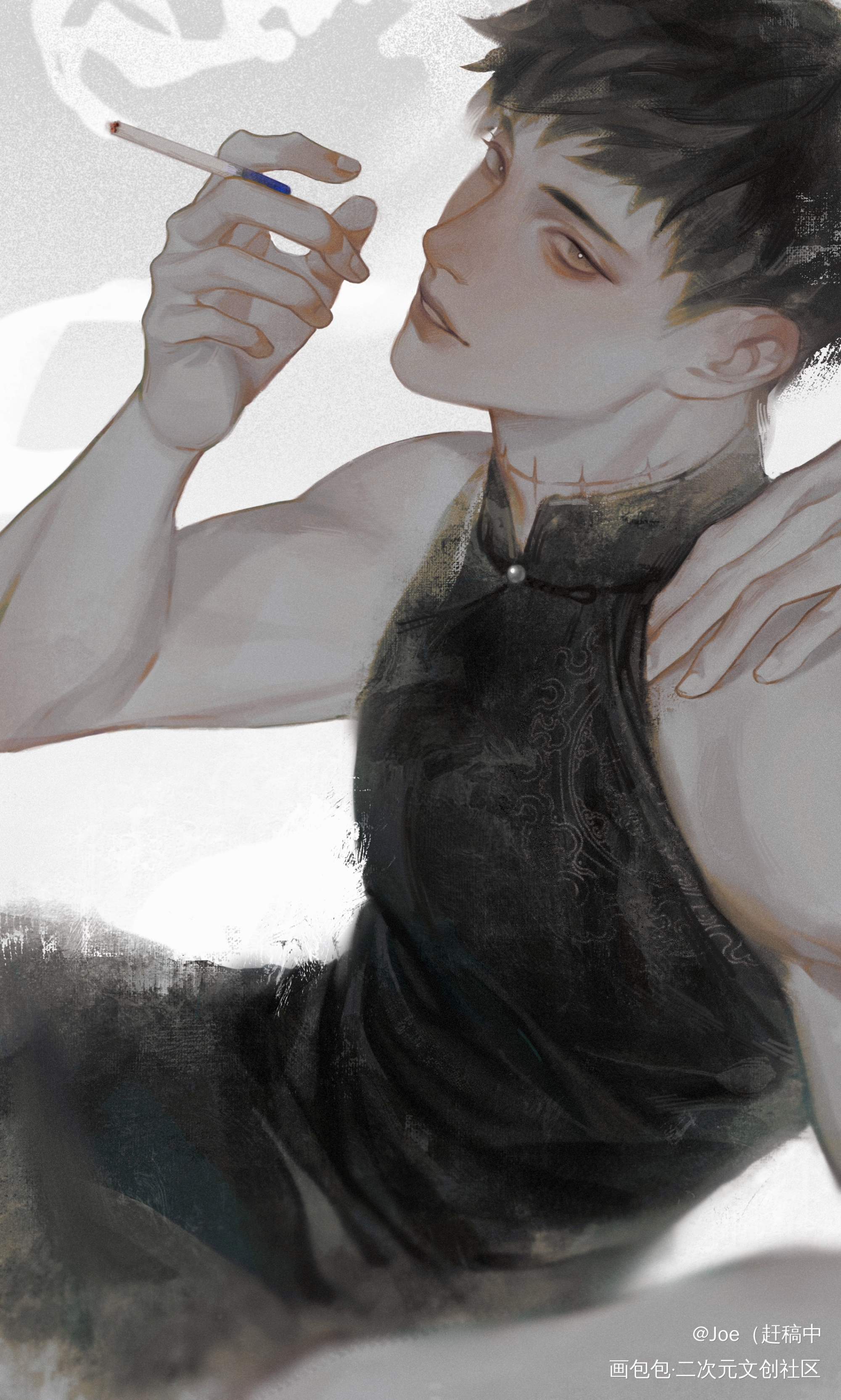 旗袍大美人_盗墓笔记吴邪绘画作品