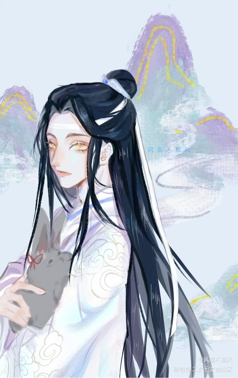 小仙叽✨_魔道祖师蓝湛蓝忘机绘画作品