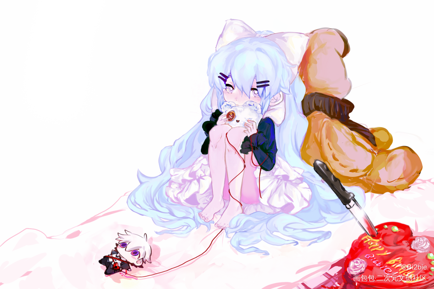 【愛】_求配文插画摸鱼原创oc绘画作品