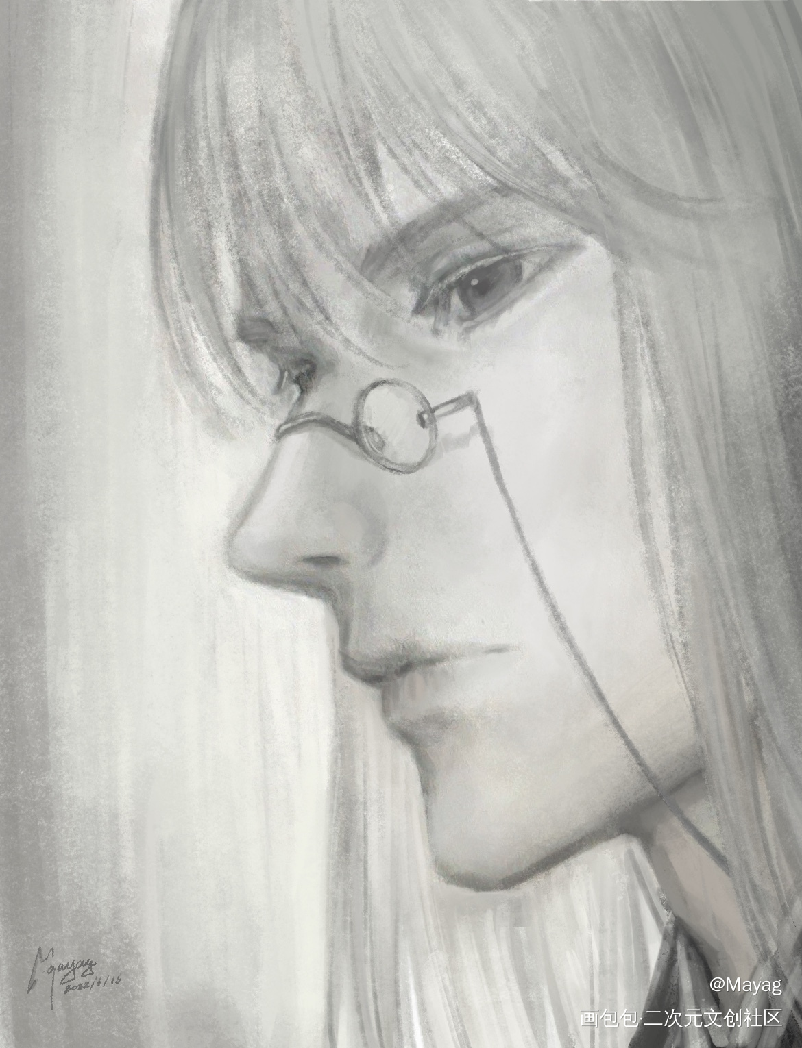 摸鱼_无铭传说头像插画procreate板绘原创oc绘画作品