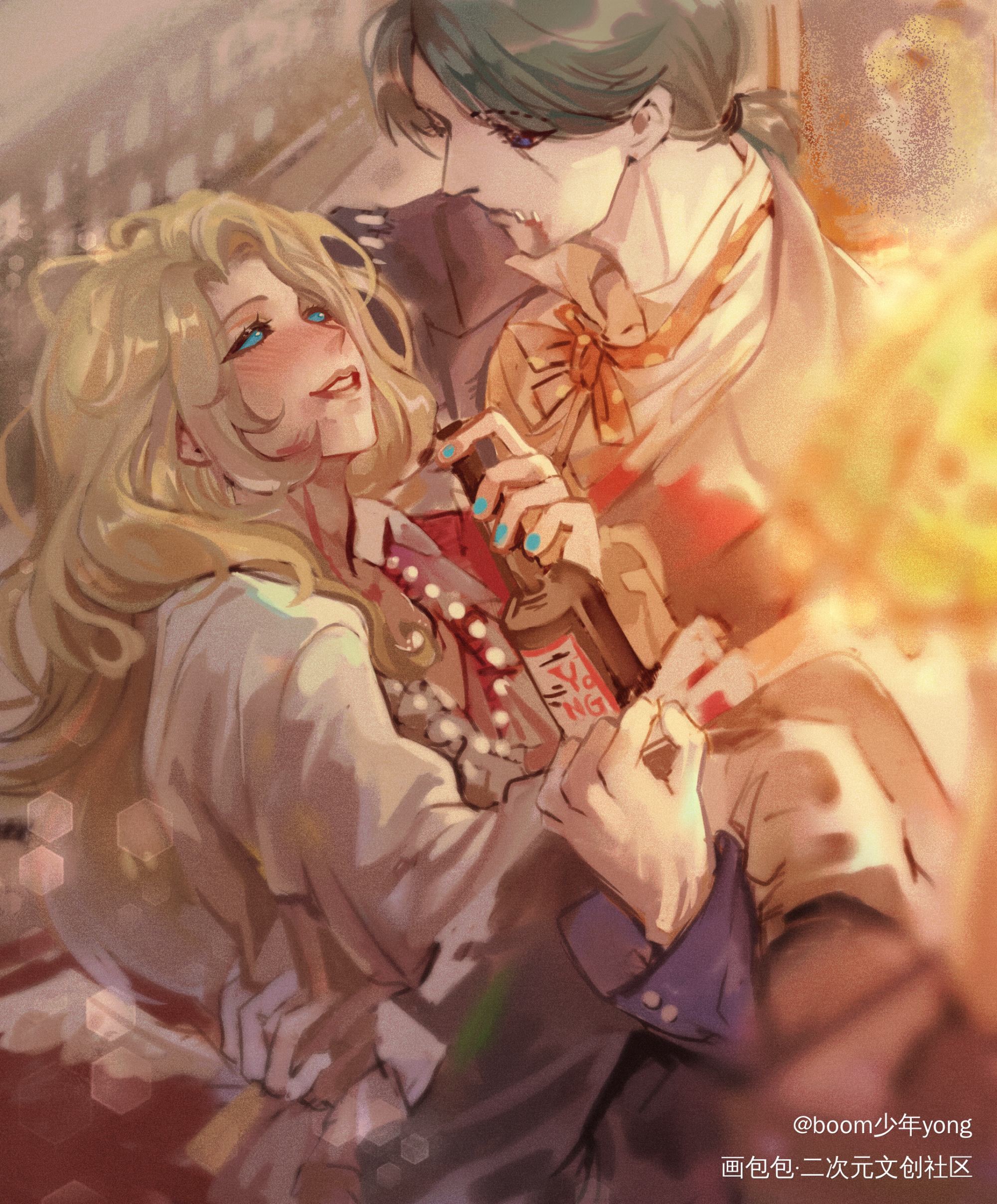 醉夜_第五人格入殓师约瑟夫平涂同人遗照组摸鱼绘画作品