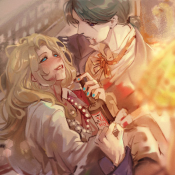 醉夜_第五人格入殓师约瑟夫平涂同人遗照组摸鱼绘画作品