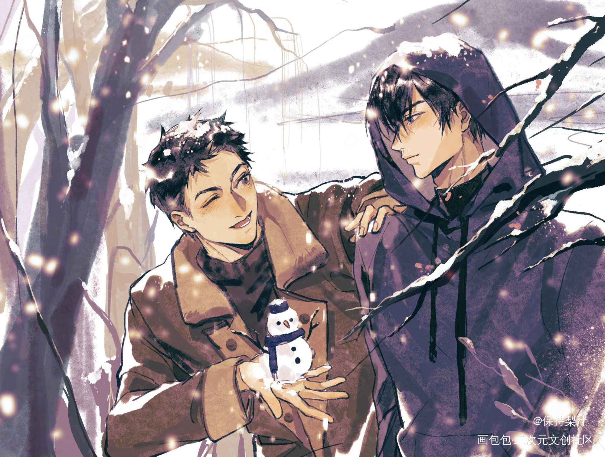 他朝若是同淋雪，此生也算共白头_盗墓笔记瓶邪绘画作品