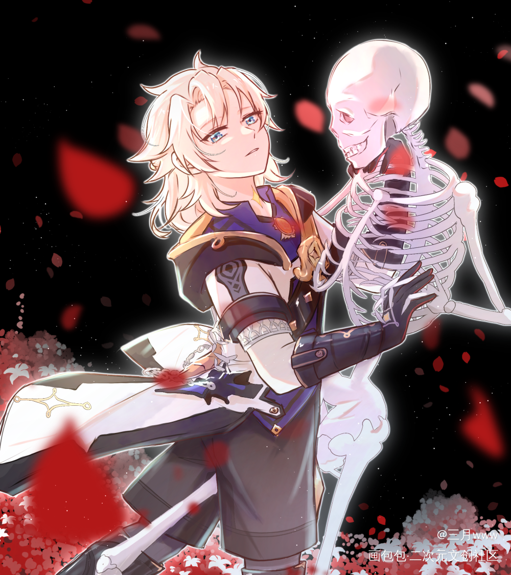 共舞_原神阿贝多双垩绘画绘画作品