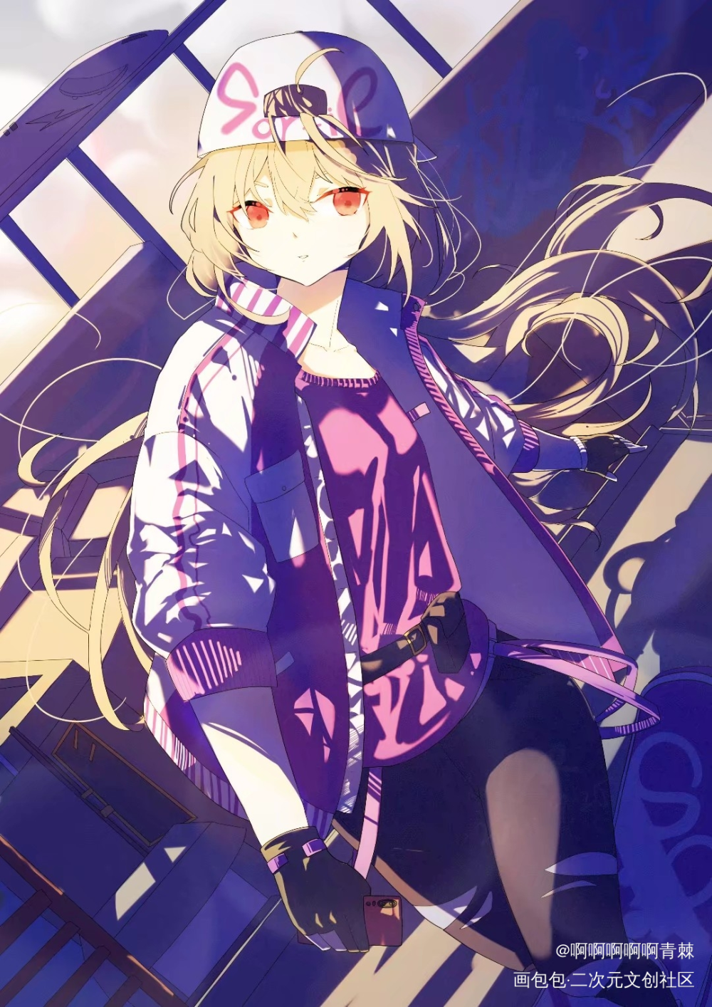 oc-滑板篇2_个人设计插画创意原创角色插画二次元板绘绘画作品