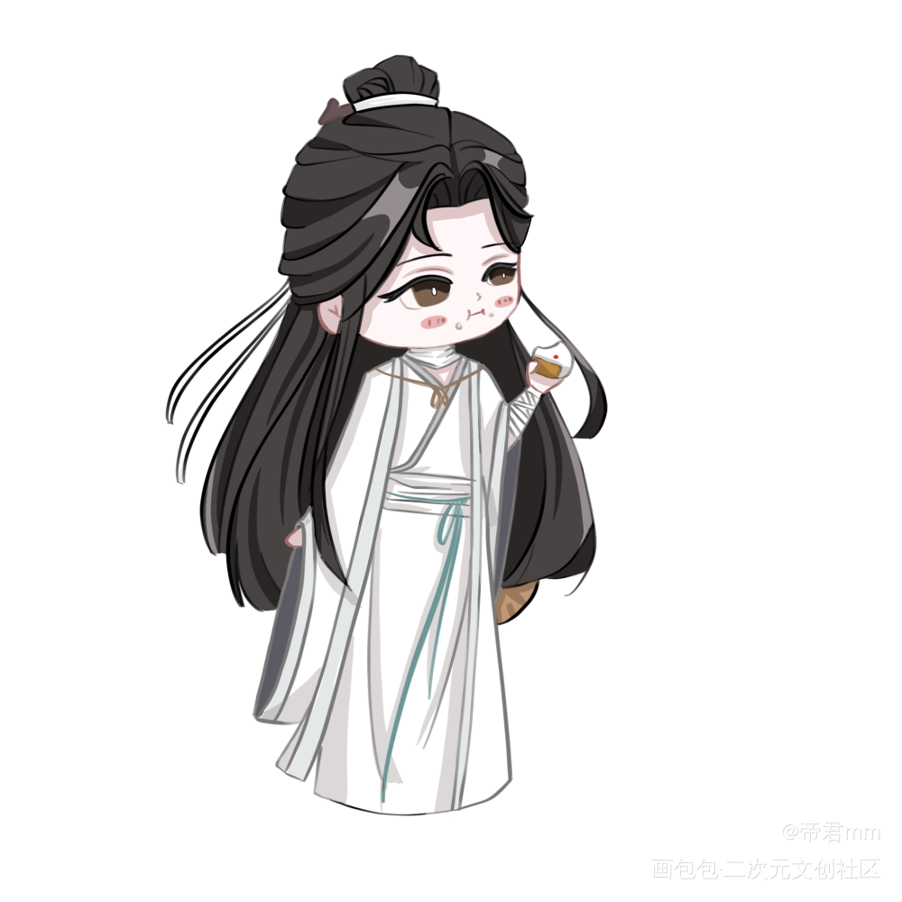 吃馒头怜_绘画作品