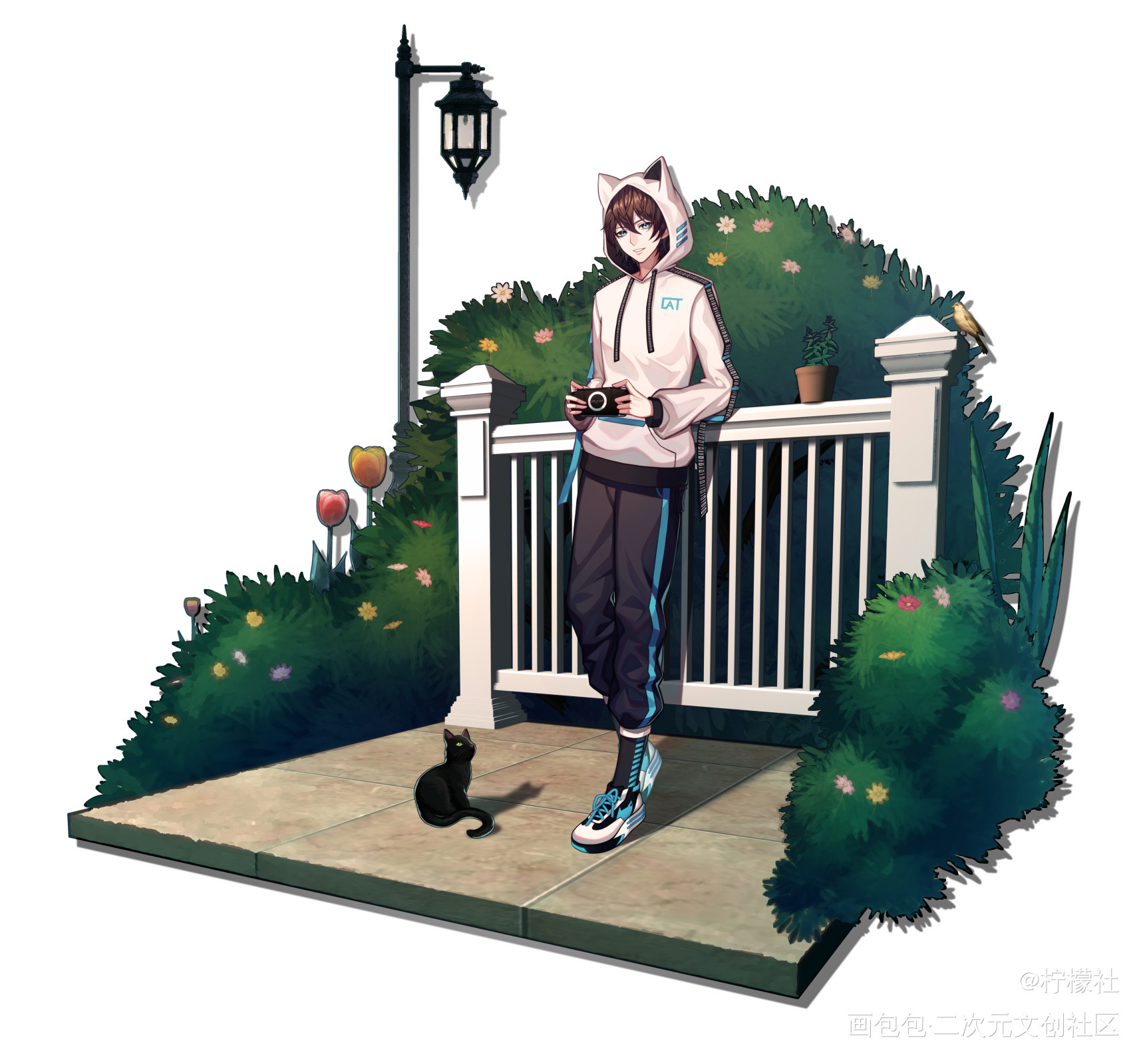 夏天的男主角_日系绘画作品