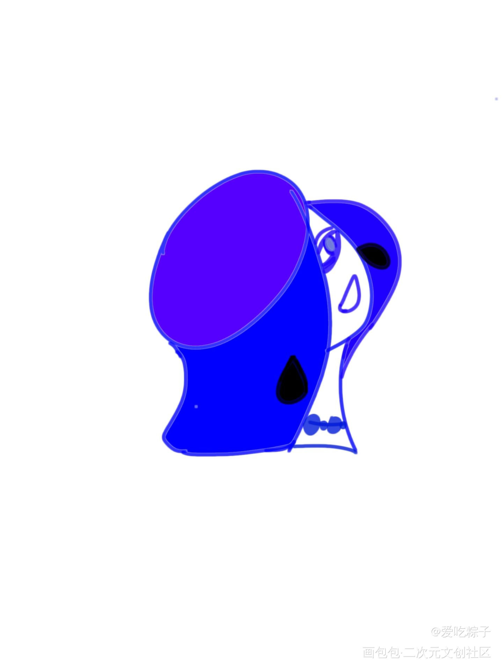 小蓝人_板绘涂自创绘画作品