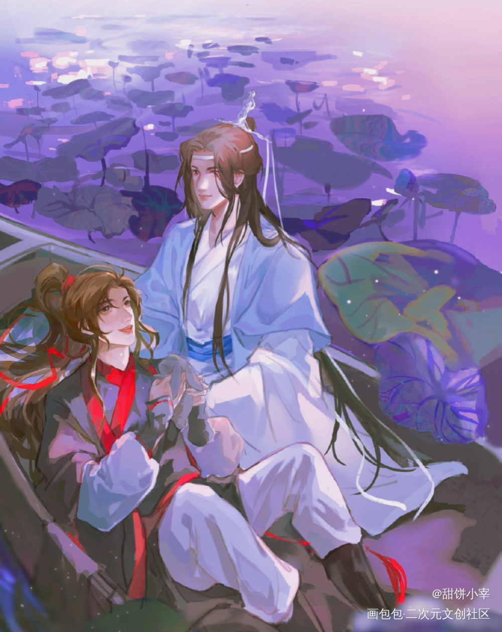 忘羡_魔道祖师忘羡蓝忘机魏无羡古风绘画作品