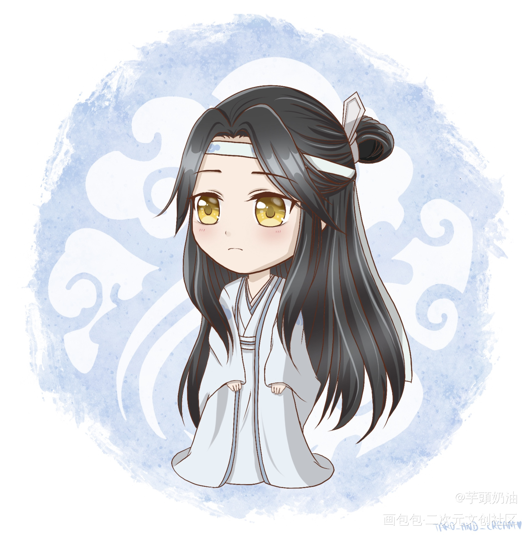 Q版藍湛💙_魔道祖师板绘涂Q版魔道祖师Q版绘画作品