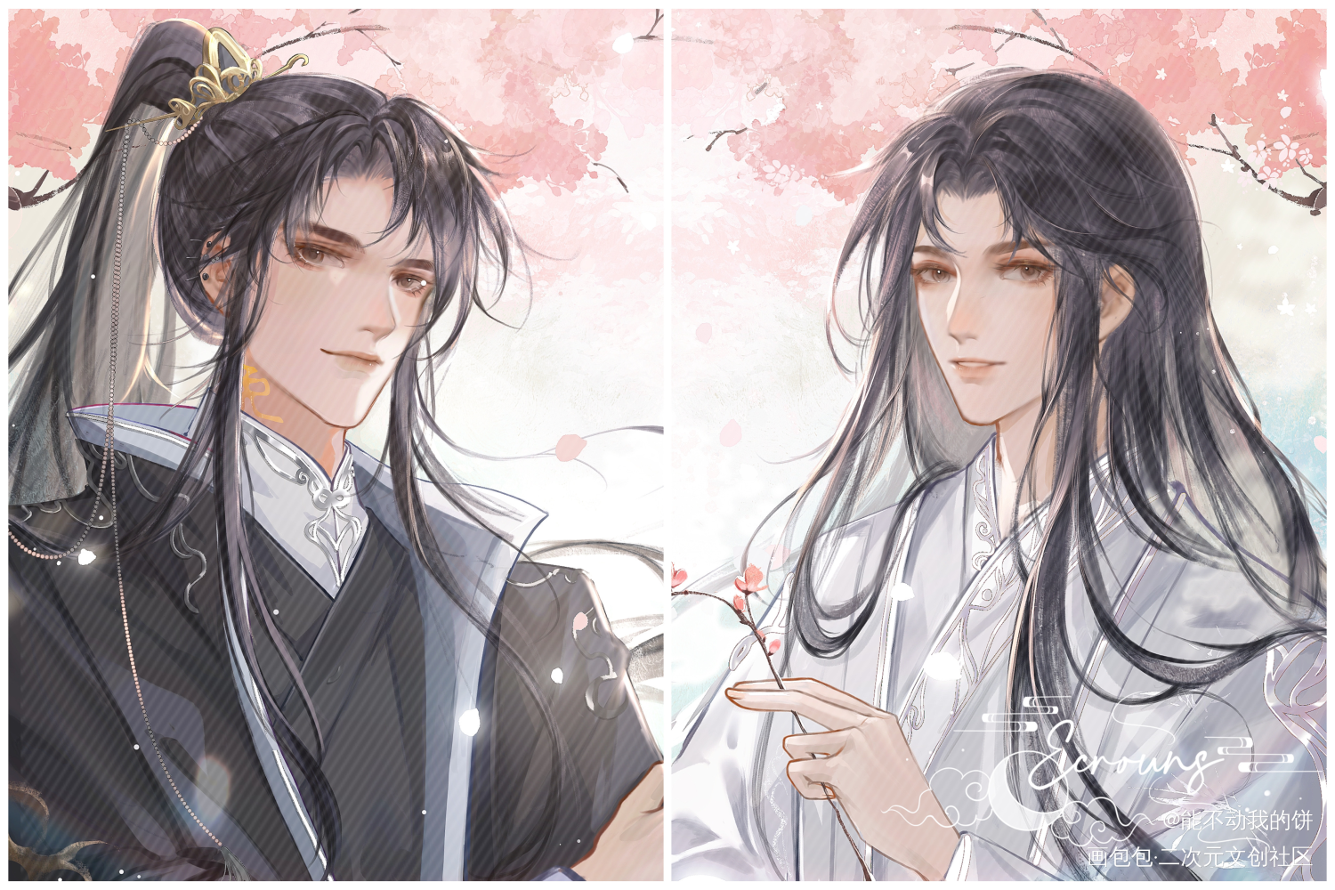 死而复生的暄&雪_不见上仙三百年萧复暄乌行雪木苏里绘画作品