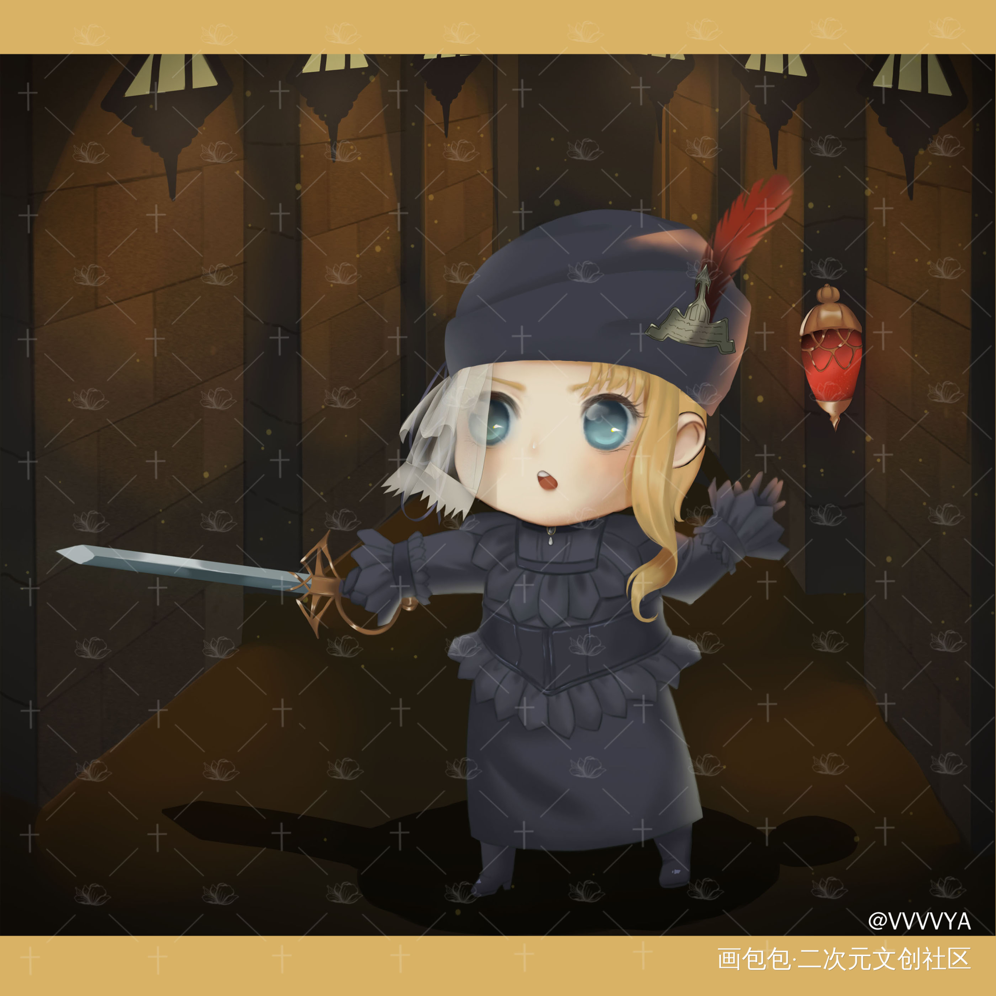 【委託】兩個Q頭_最終幻想14绘画作品