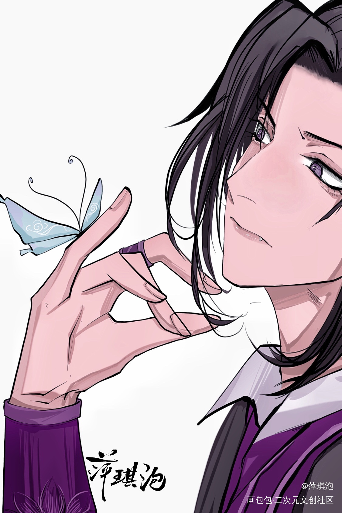 蝴蝶🦋_魔道祖师曦澄蓝曦臣江澄头像插画同人摸鱼绘画绘画作品