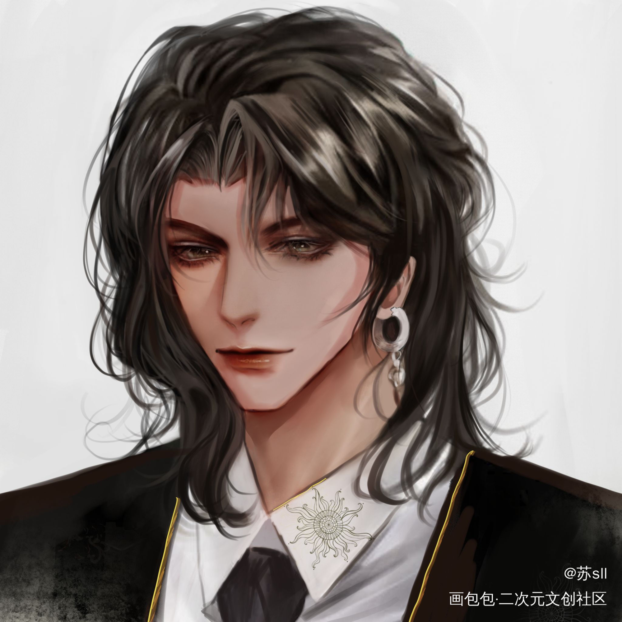 宋居寒_一醉经年188男团寒故宋居寒板绘涂厚涂约稿绘画作品