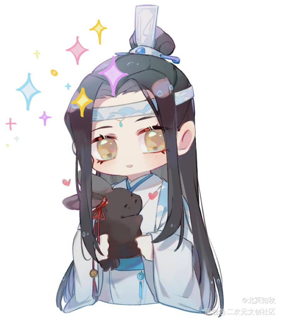 _魔道祖师蓝忘机Q版绘画作品