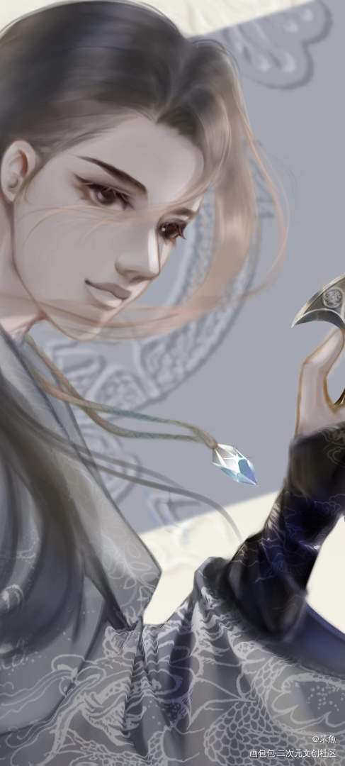 关于我总是画1为0这件事。。。_摸鱼页古风绘画作品