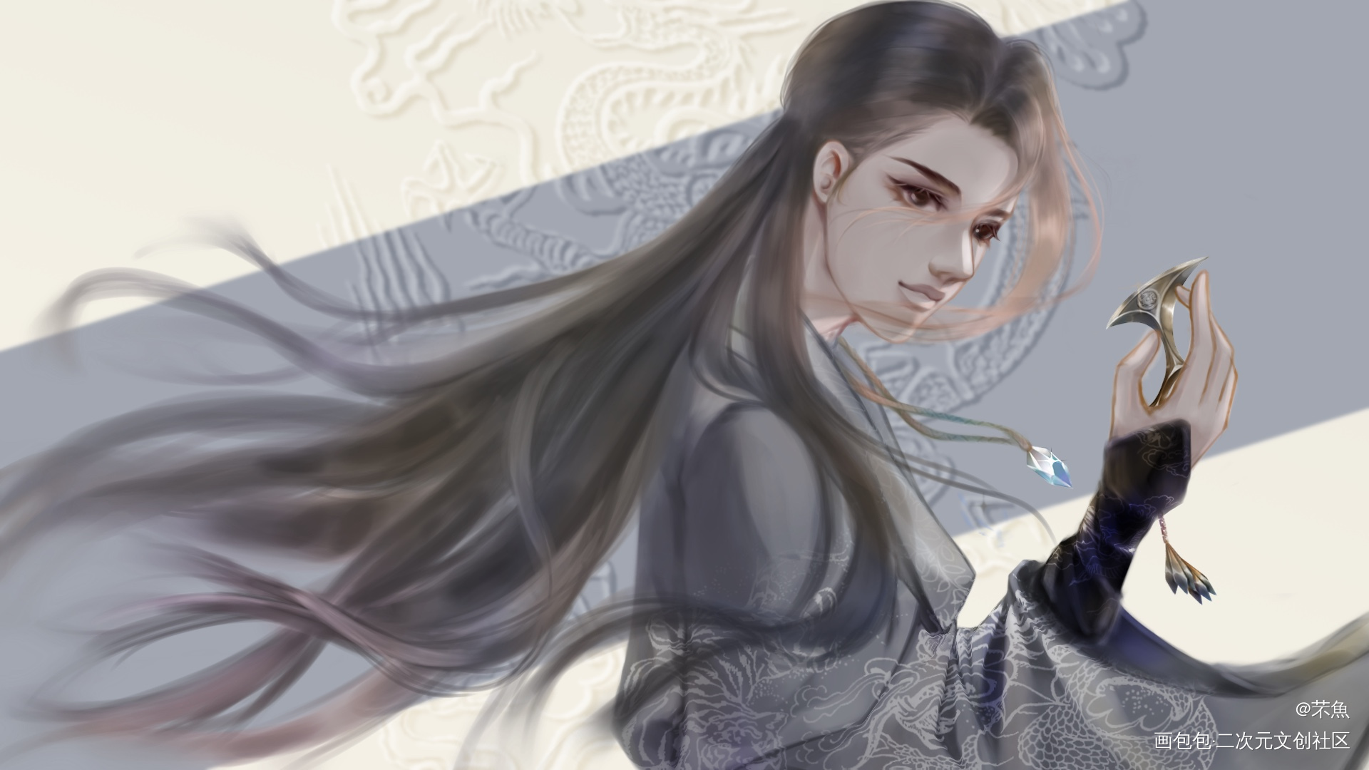 关于我总是画1为0这件事。。。_摸鱼页古风绘画作品