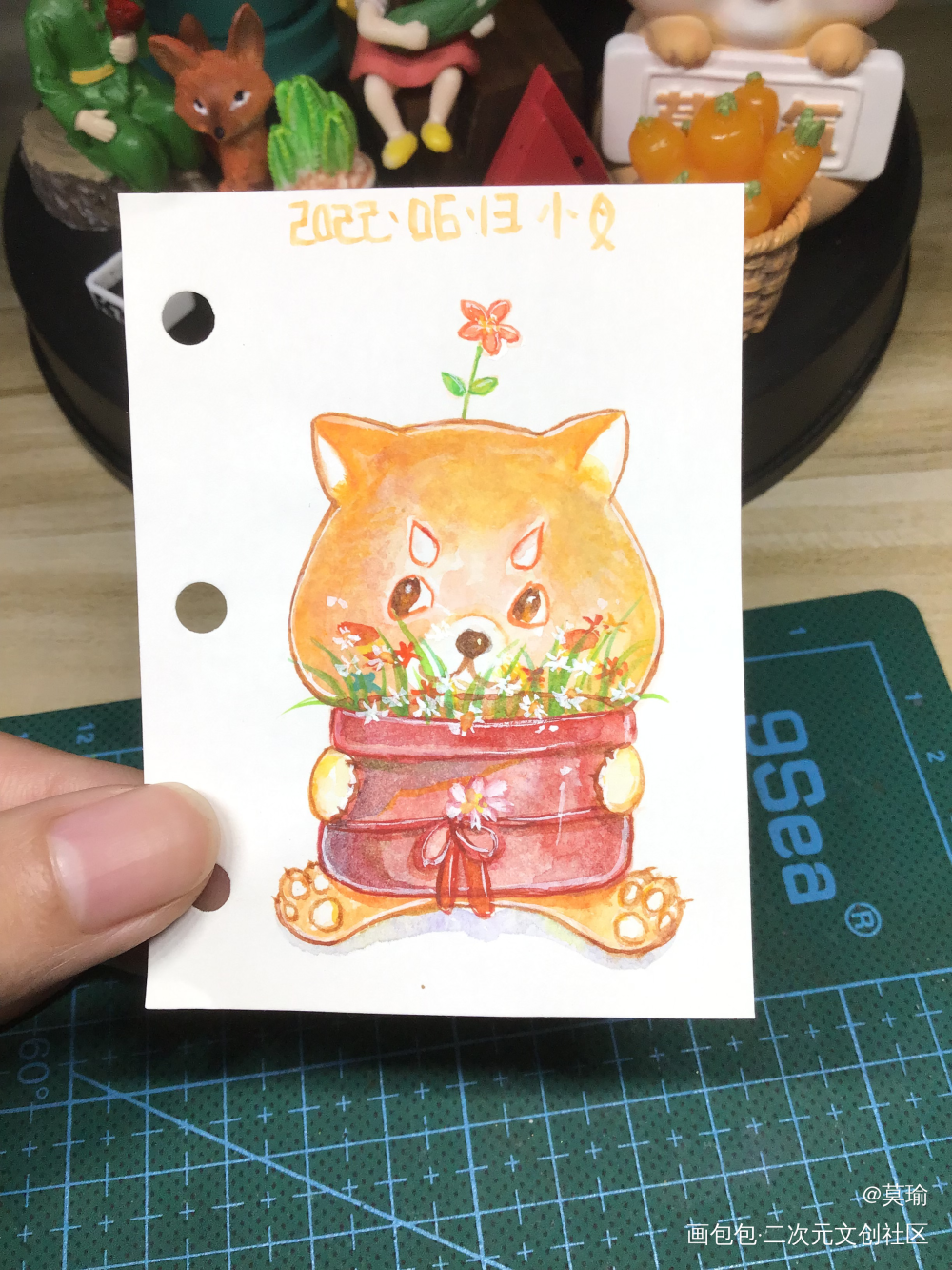 狗狗_狗狗手绘水彩手绘可爱水彩Q版Q版头像头像绘画原创绘画作品