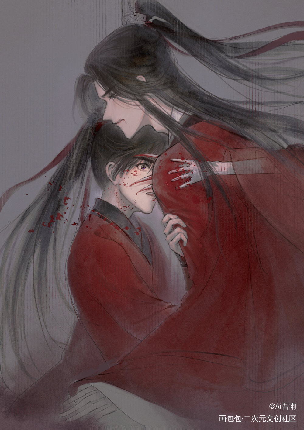 QAQ_二哈和他的白猫师尊燃晚墨燃楚晚宁绘画作品