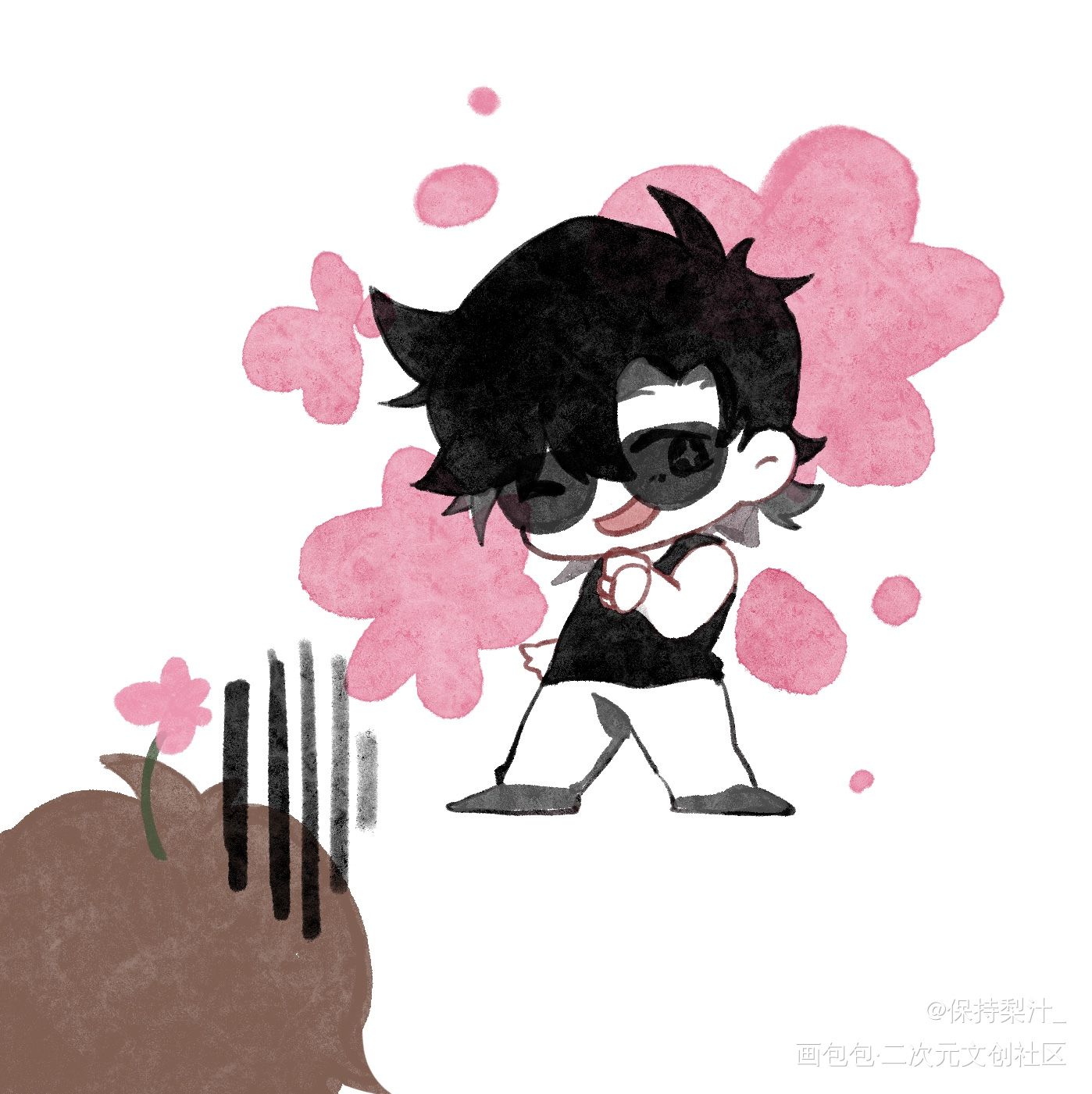 “你老公，举起手来～”_盗墓笔记黑花绘画作品