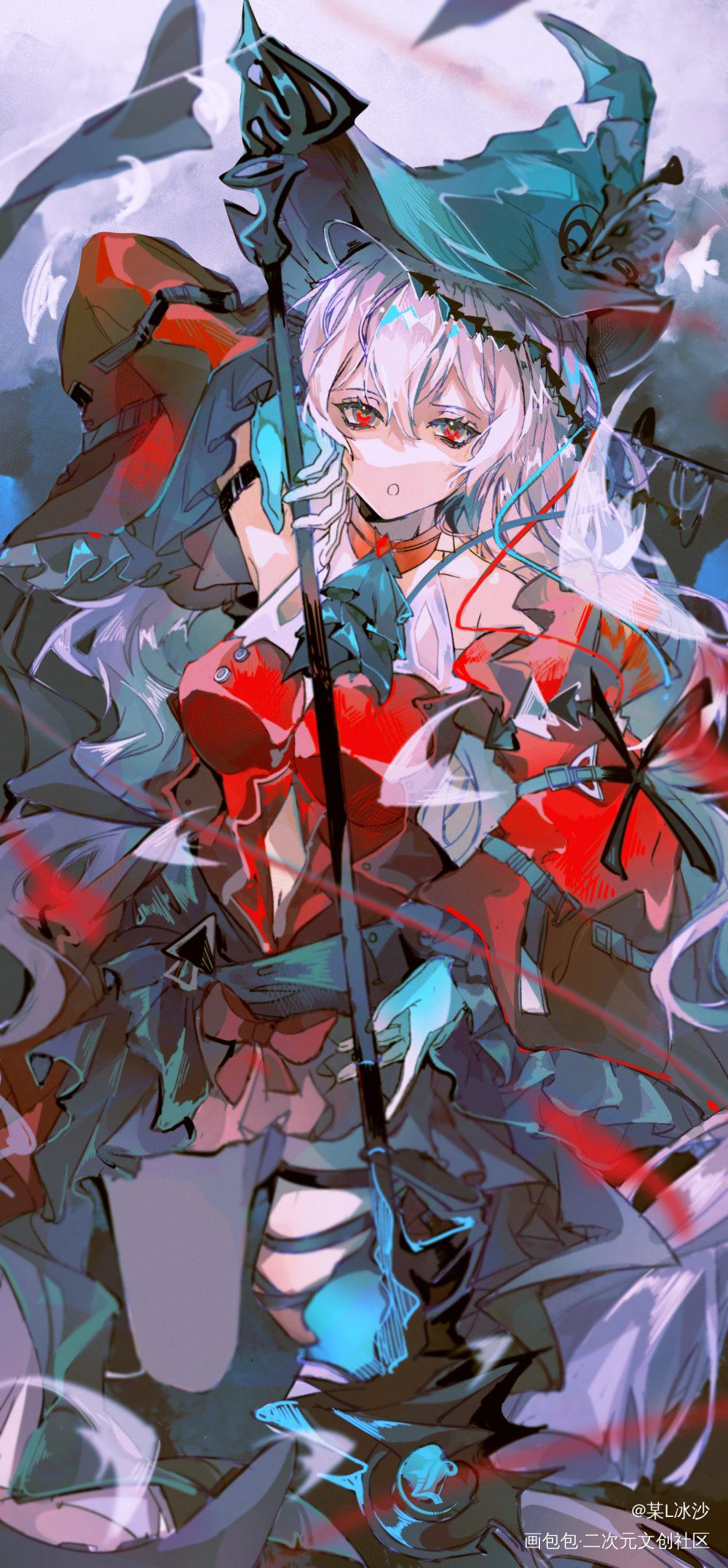 同葬无光之愿_明日方舟斯卡蒂插画同人浊心斯卡蒂画画二次元壁纸板绘绘画绘画作品