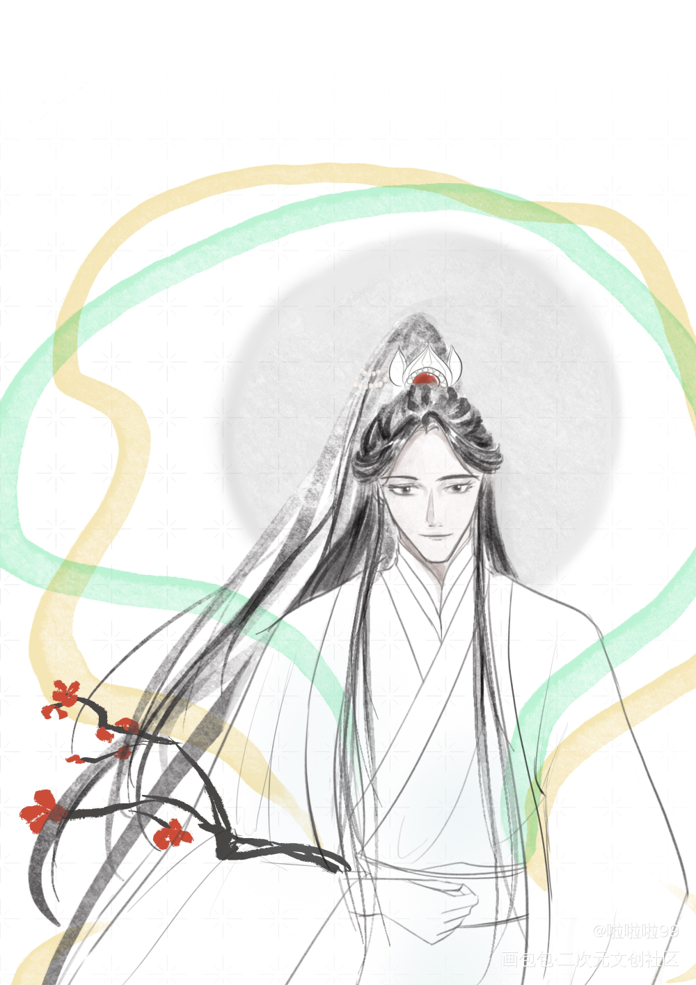 每天进步一点点_天官赐福谢怜绘画作品