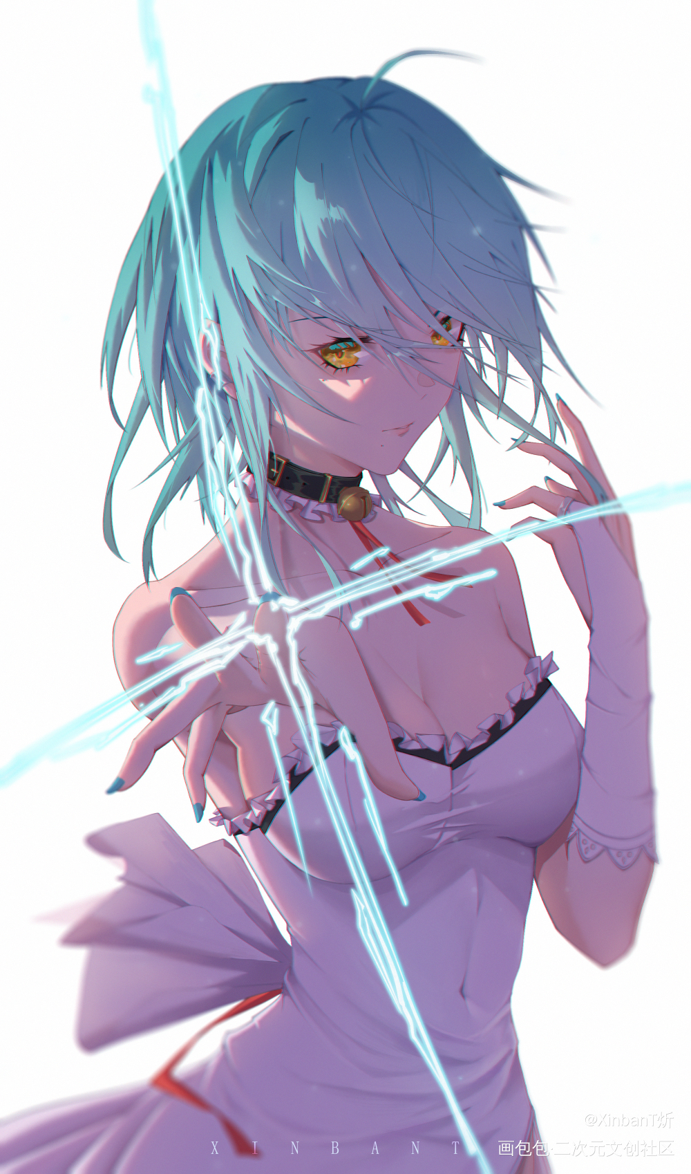 电一电吧_女仆插画绘画绘画作品