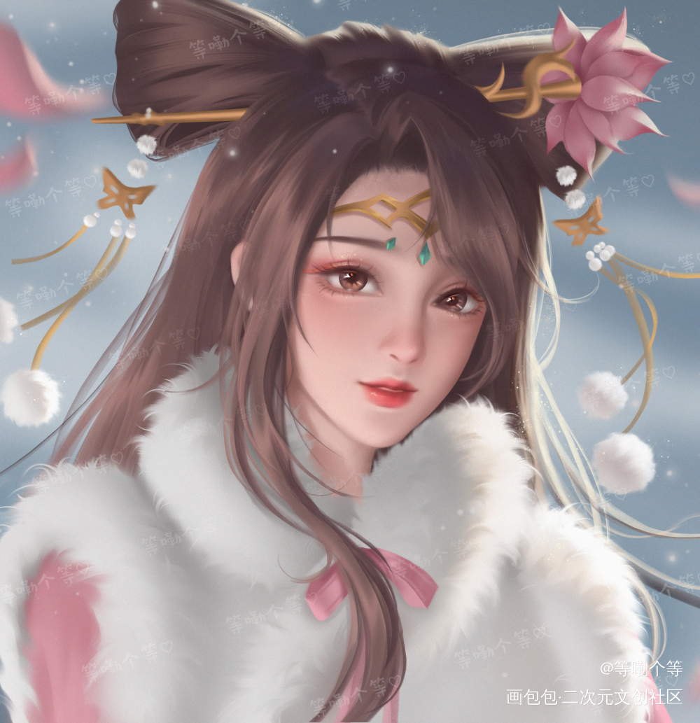 一张貂蝉～_王者荣耀貂蝉厚涂头像同人约稿绘画作品