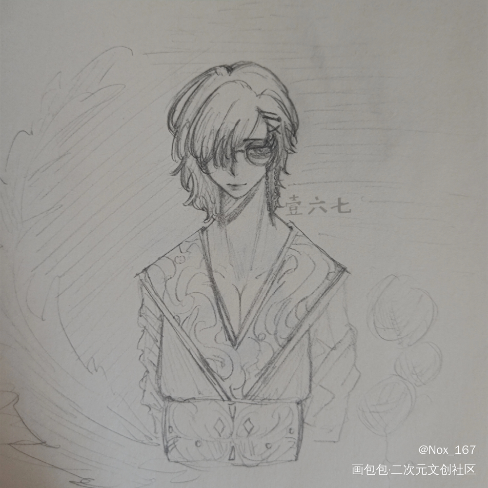嗨害嗨_铅笔画画绘画练习摸鱼oc绘画作品