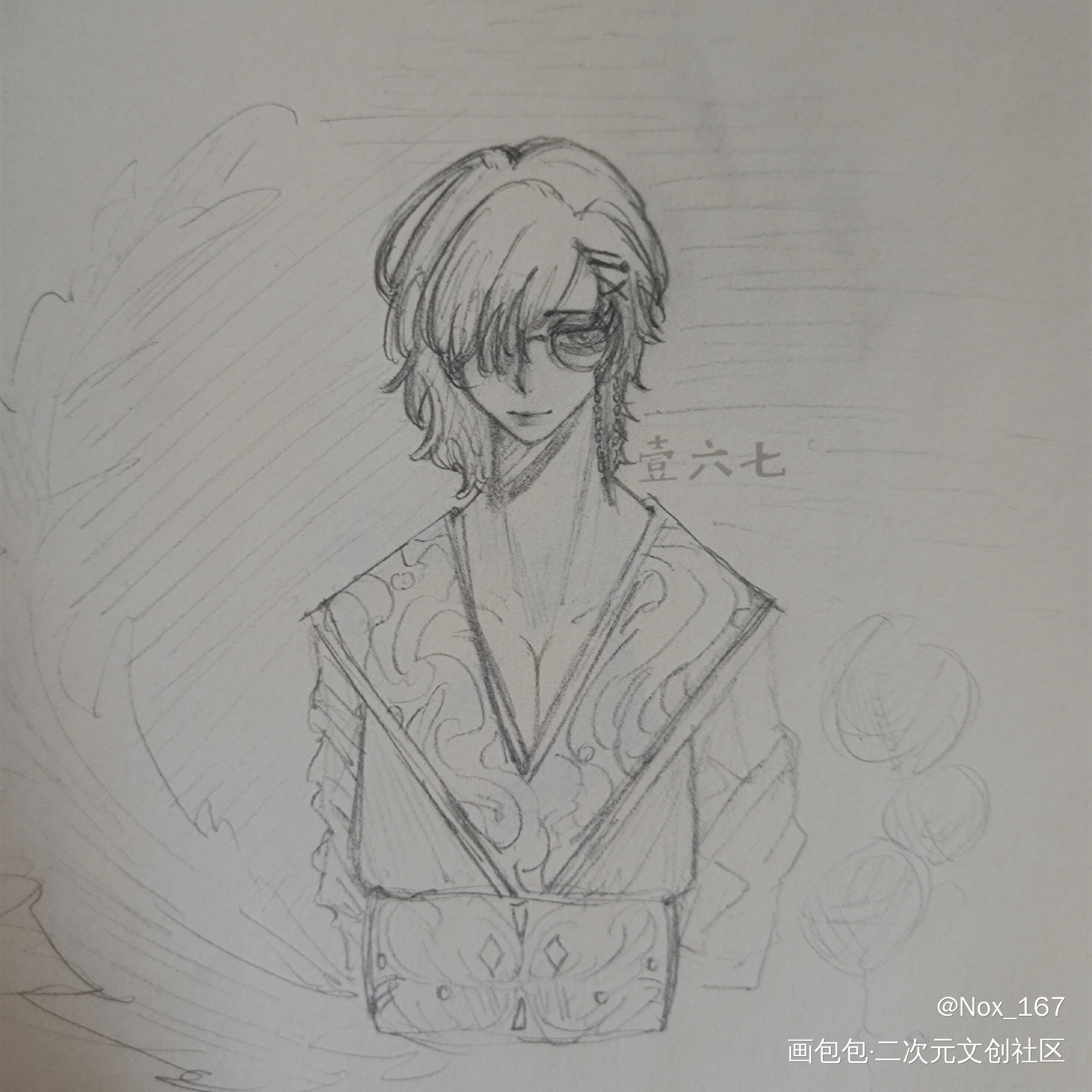 嗨害嗨_铅笔画画绘画练习摸鱼oc绘画作品