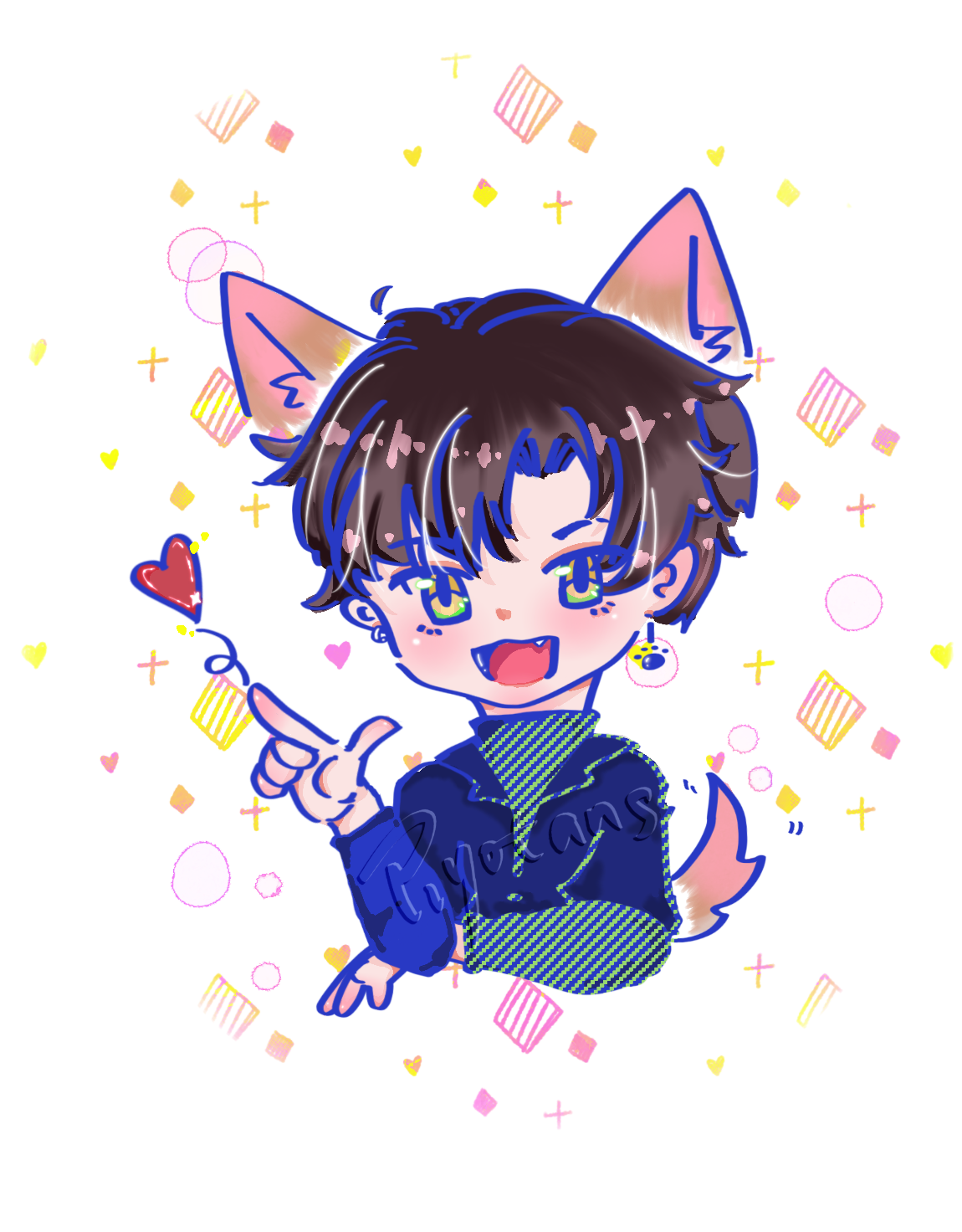 透明可爱小狗向你发射💖_针锋对决188男团原顾原炀绘画作品