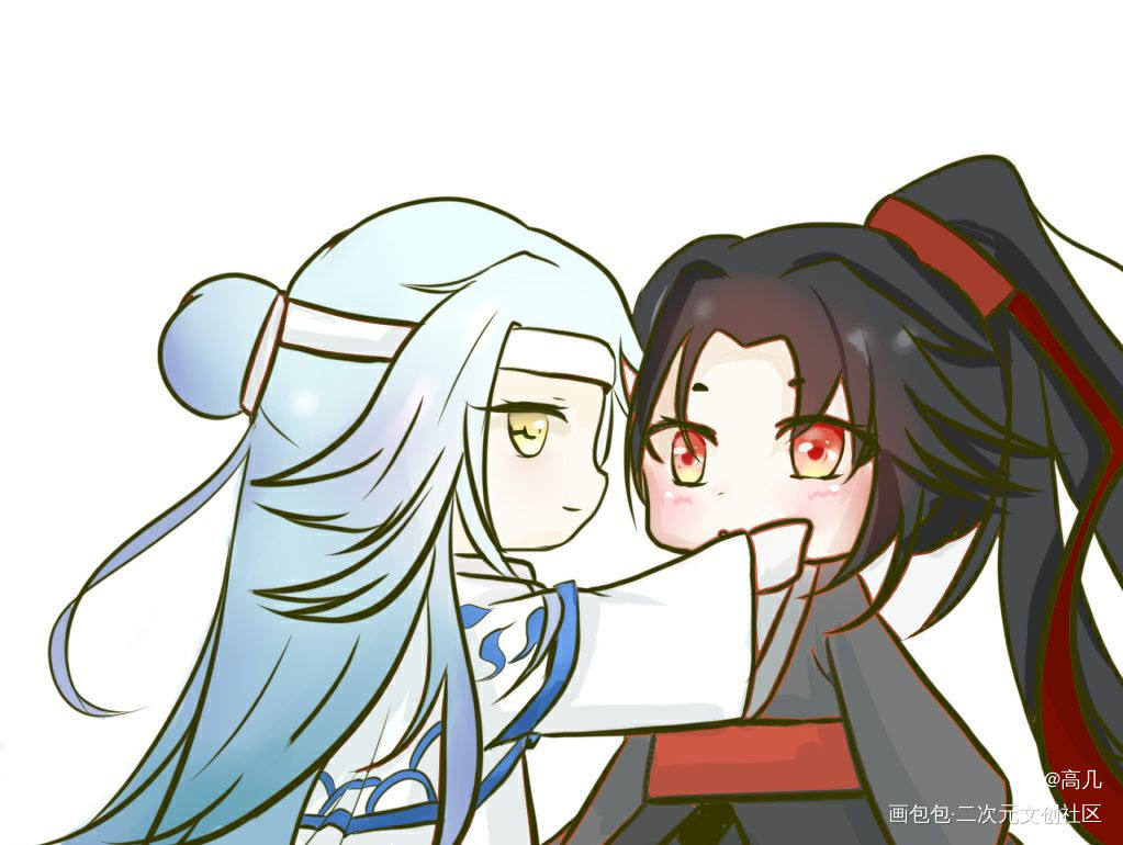 努力涨粉认证开授权_魔道祖师忘羡绘画作品