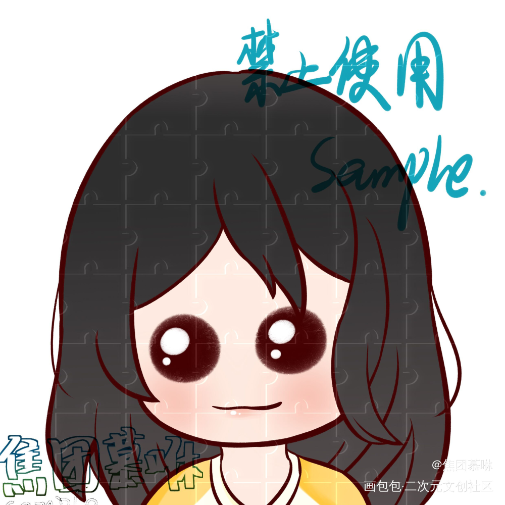 豆豆眼稿_Q版指绘摸鱼约稿绘画绘画作品