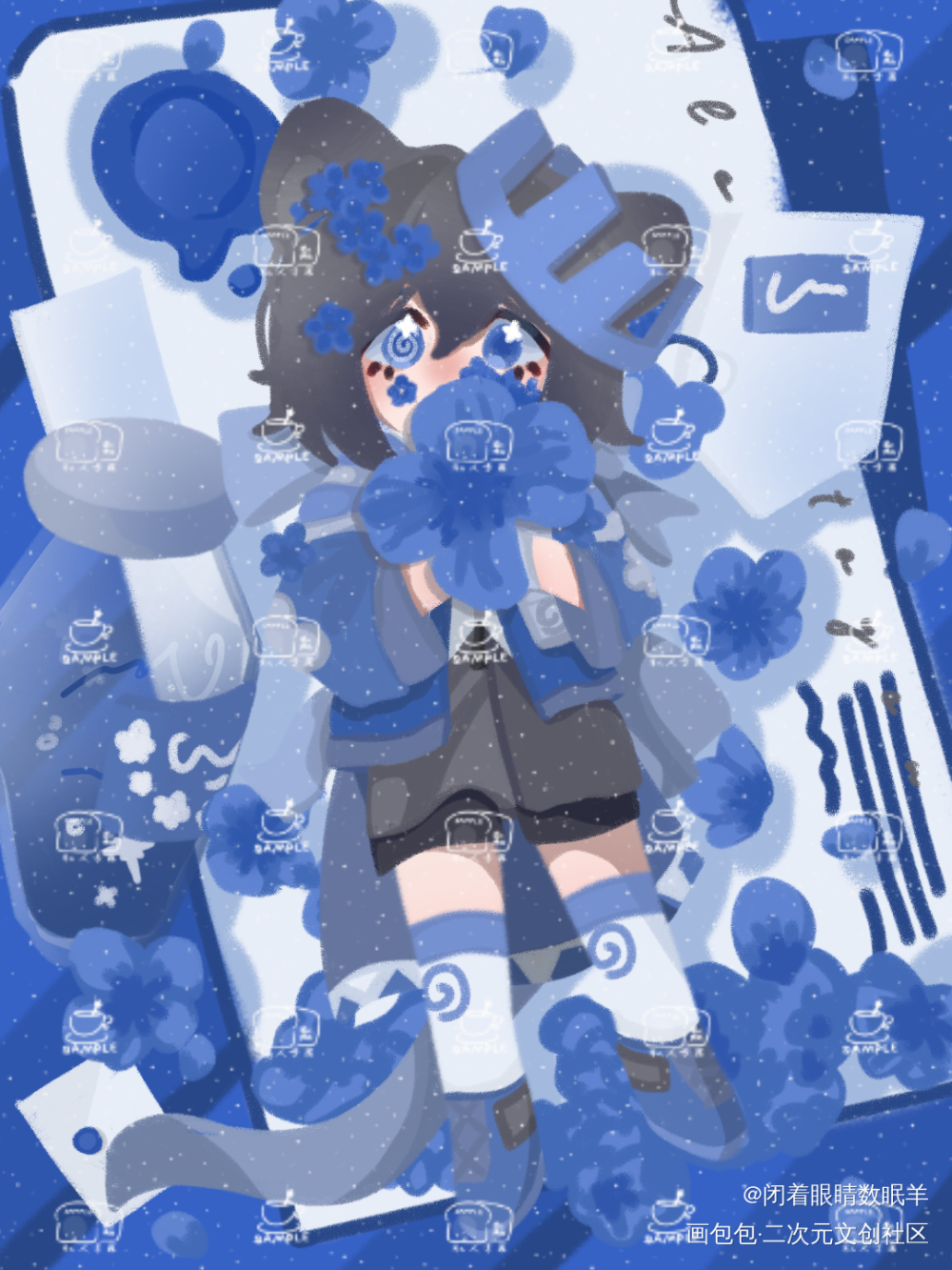 bcy那边的无偿_色块插画同人指绘无偿绘画绘画作品