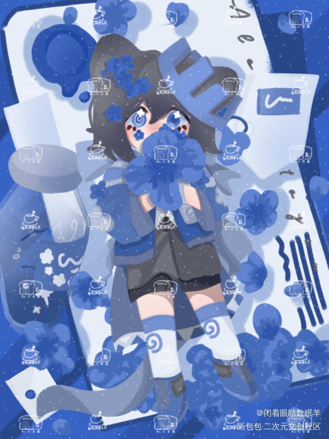 bcy那边的无偿_色块插画同人指绘无偿绘画绘画作品