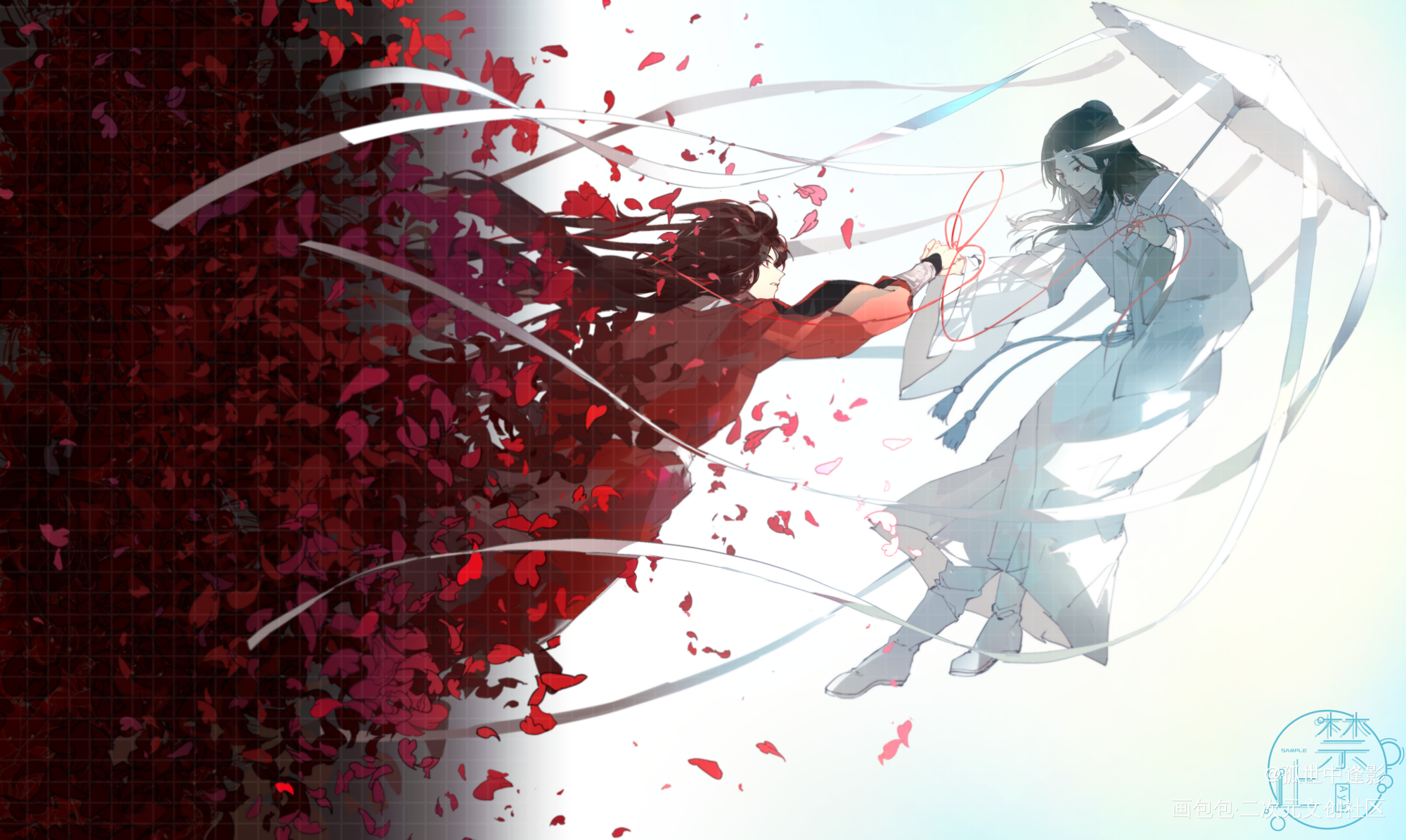 花怜_天官赐福花怜墨香铜臭绘画作品