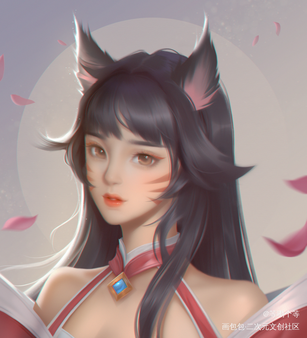 小阿狸～_王者荣耀英雄联盟阿狸厚涂头像约稿绘画作品