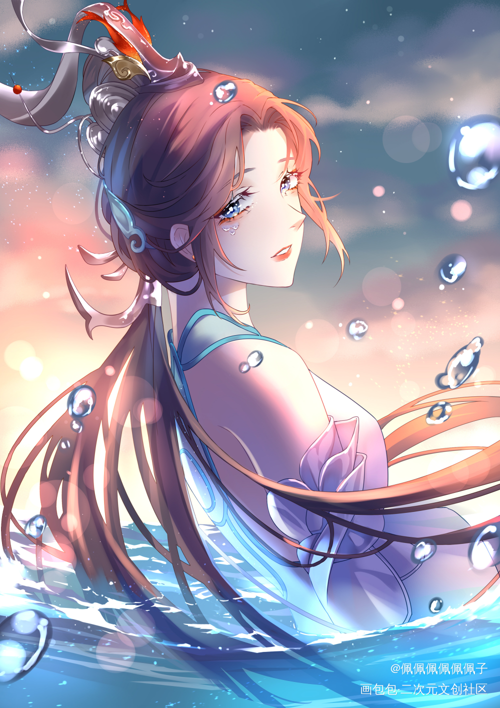 江河会流向你金色的梦里_王者荣耀大乔白鹤梁绘画作品