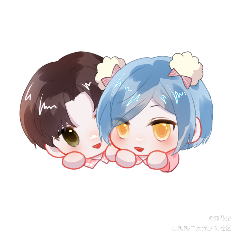 _附加遗产洛温洛羿温小辉平涂Q版头像同人摸鱼绘画作品