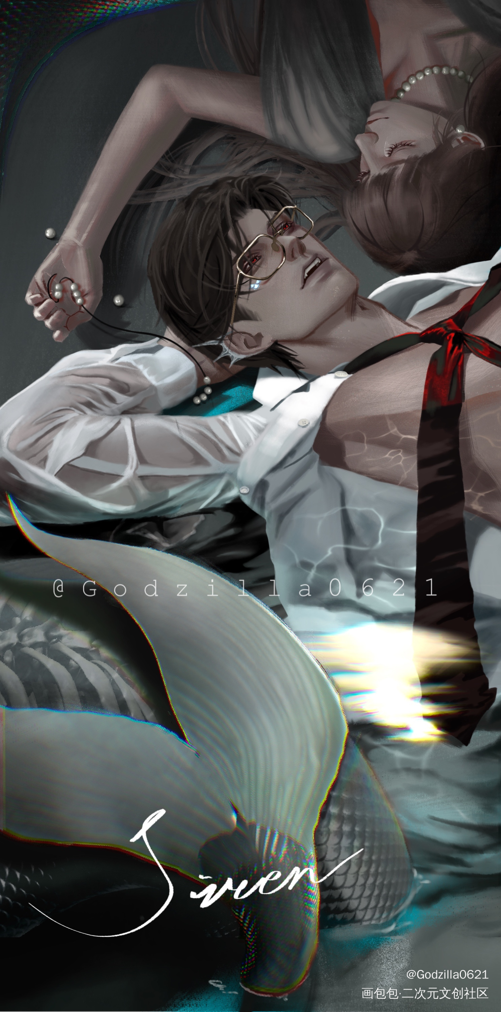 Siren🌊._光与夜之恋陆沉光与夜之恋陆沉绘画作品