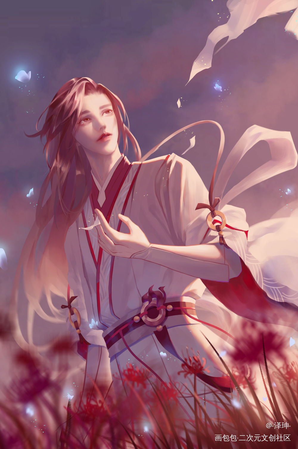 那一年夜借东风，可有你魂归故里_忘川风华录周瑜厚涂板绘插画策瑜摸鱼绘画作品