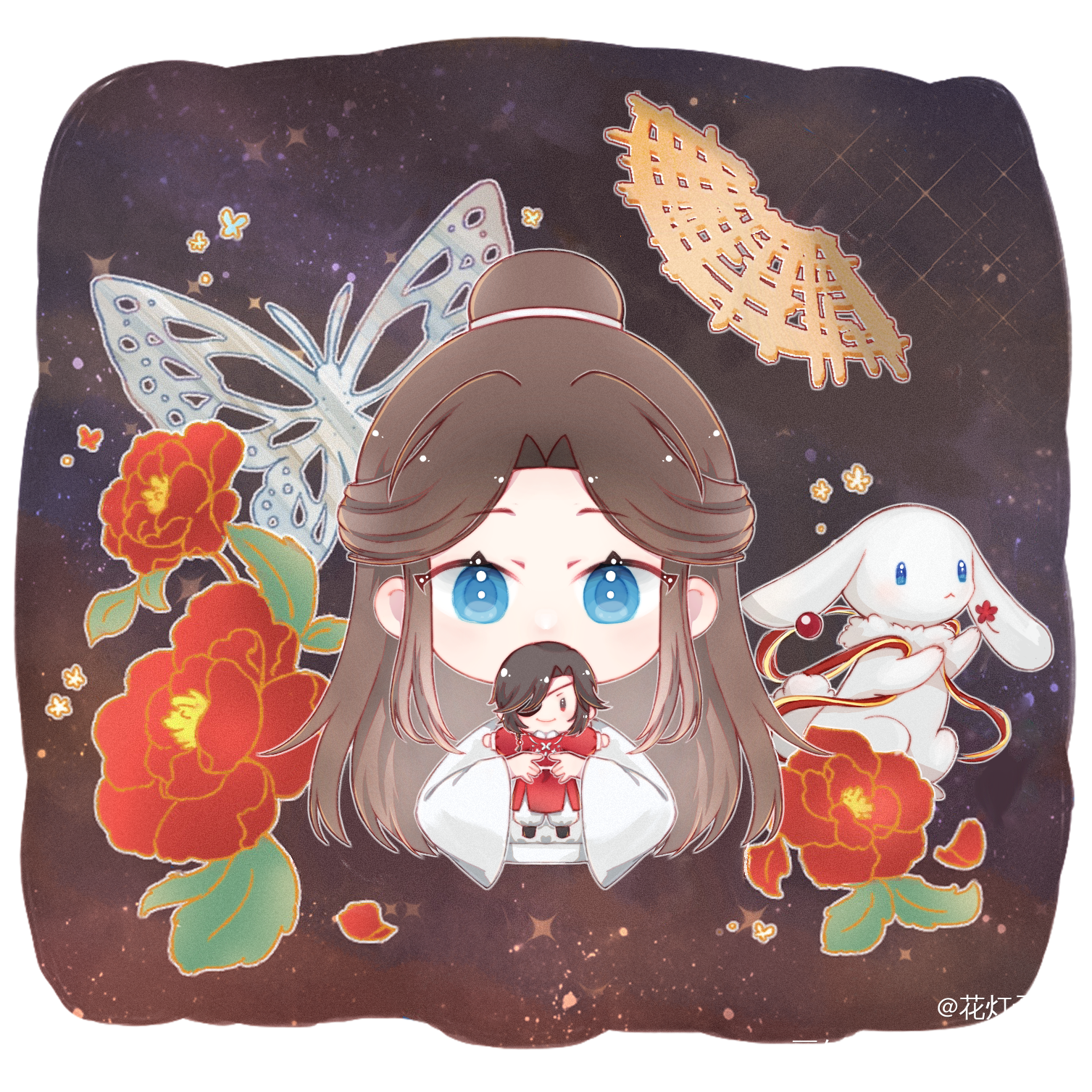 花怜_天官赐福花怜谢怜花城Q版绘画作品