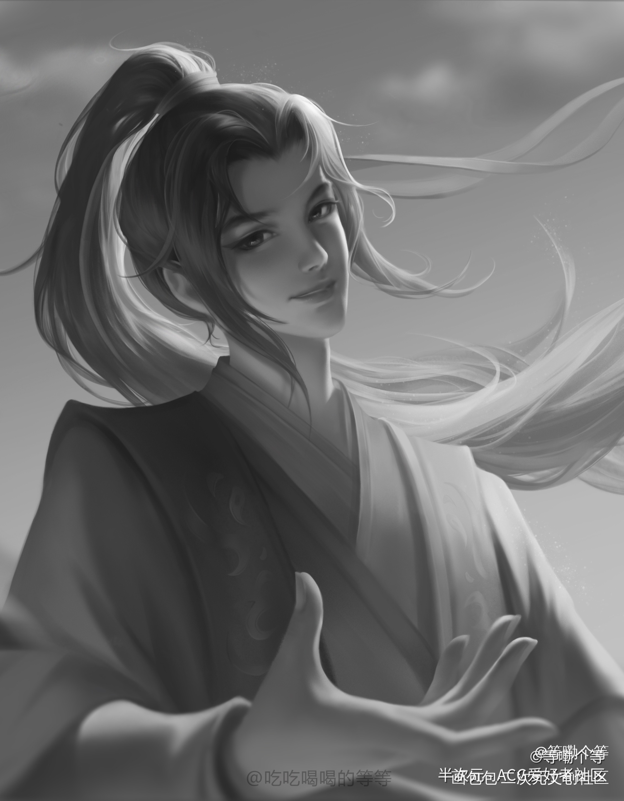 应是天仙狂醉，乱把白云揉碎_王者荣耀魔道祖师魏无羡厚涂头像约稿绘画作品