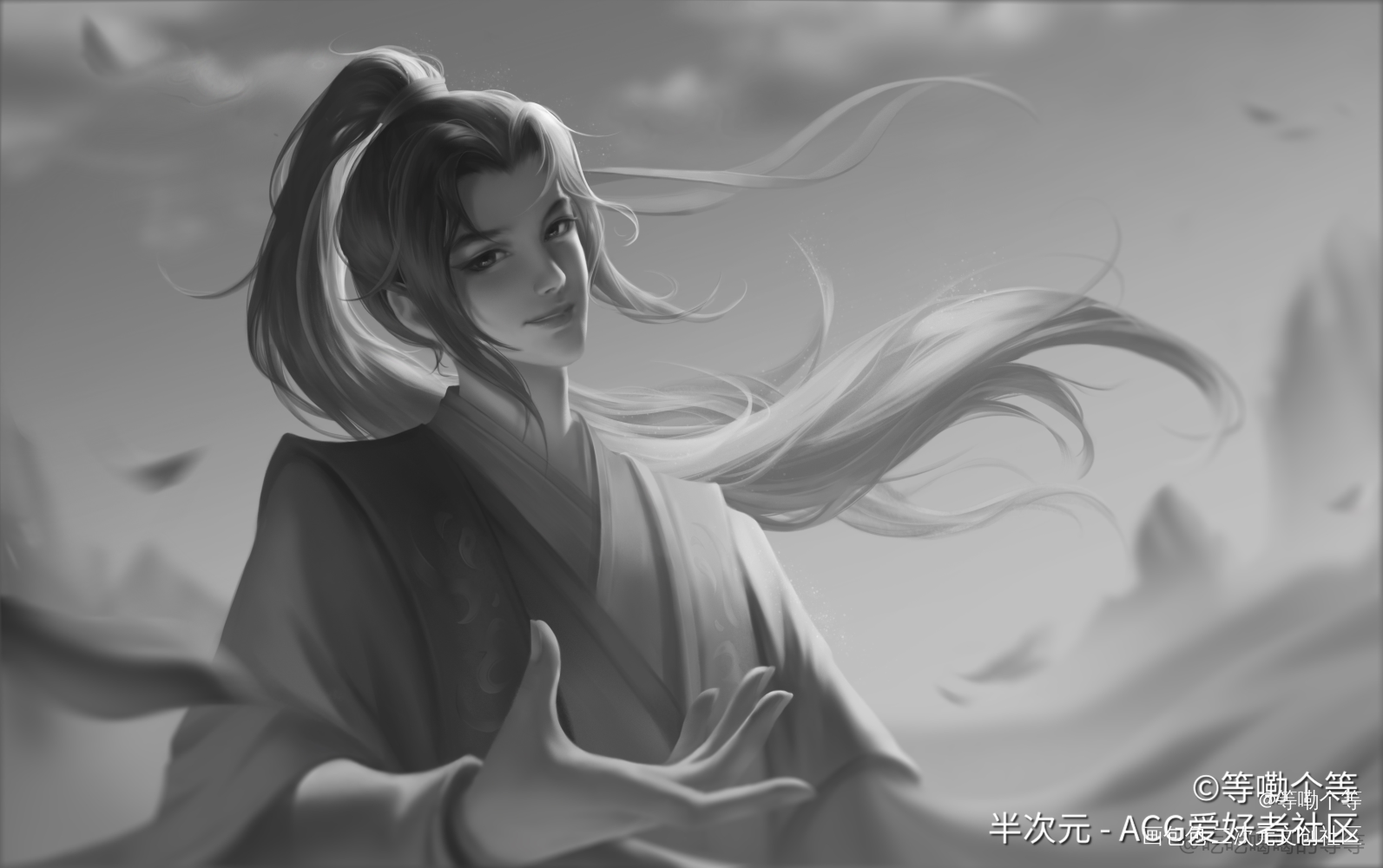 应是天仙狂醉，乱把白云揉碎_王者荣耀魔道祖师魏无羡厚涂头像约稿绘画作品