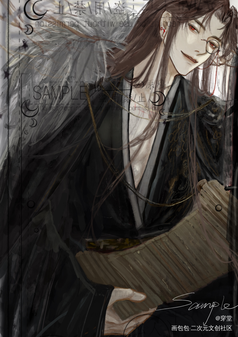 陆沉_光与夜之恋陆沉古风同人procreate绘画作品