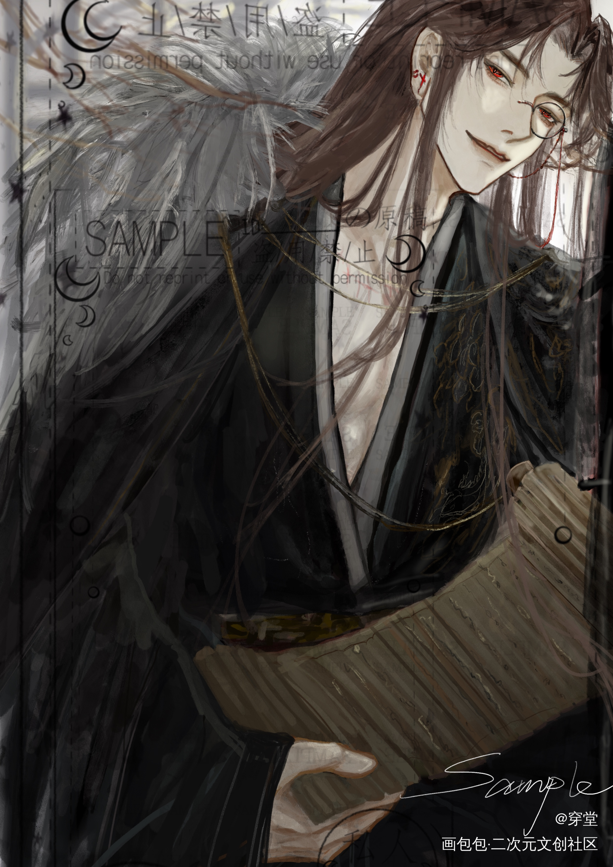 陆沉_光与夜之恋陆沉古风同人procreate绘画作品
