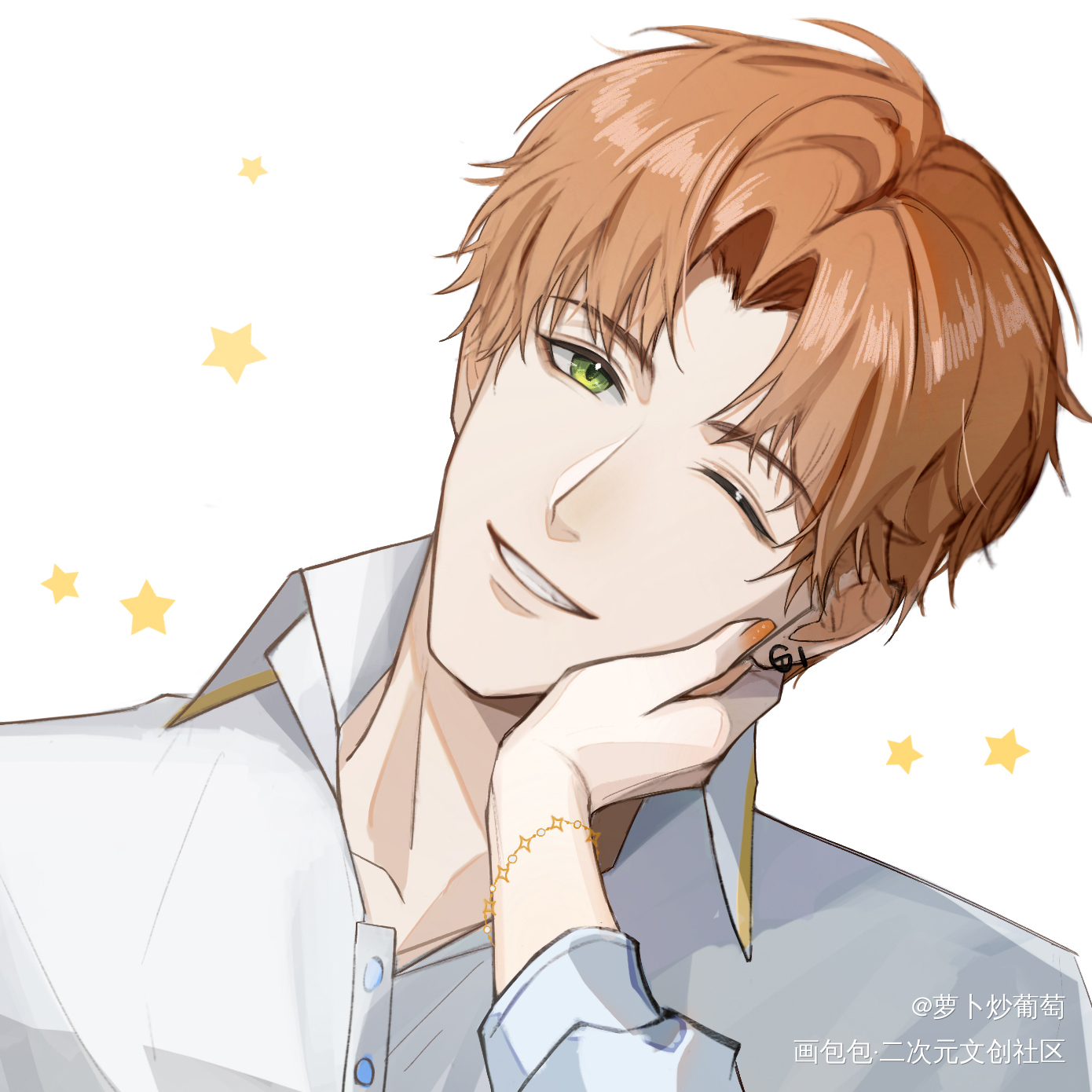 捏一个男人的脸超过五分钟_光与夜之恋夏鸣星绘画作品