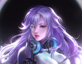 紫色歌姬——摇滚女王同人_绘画作品