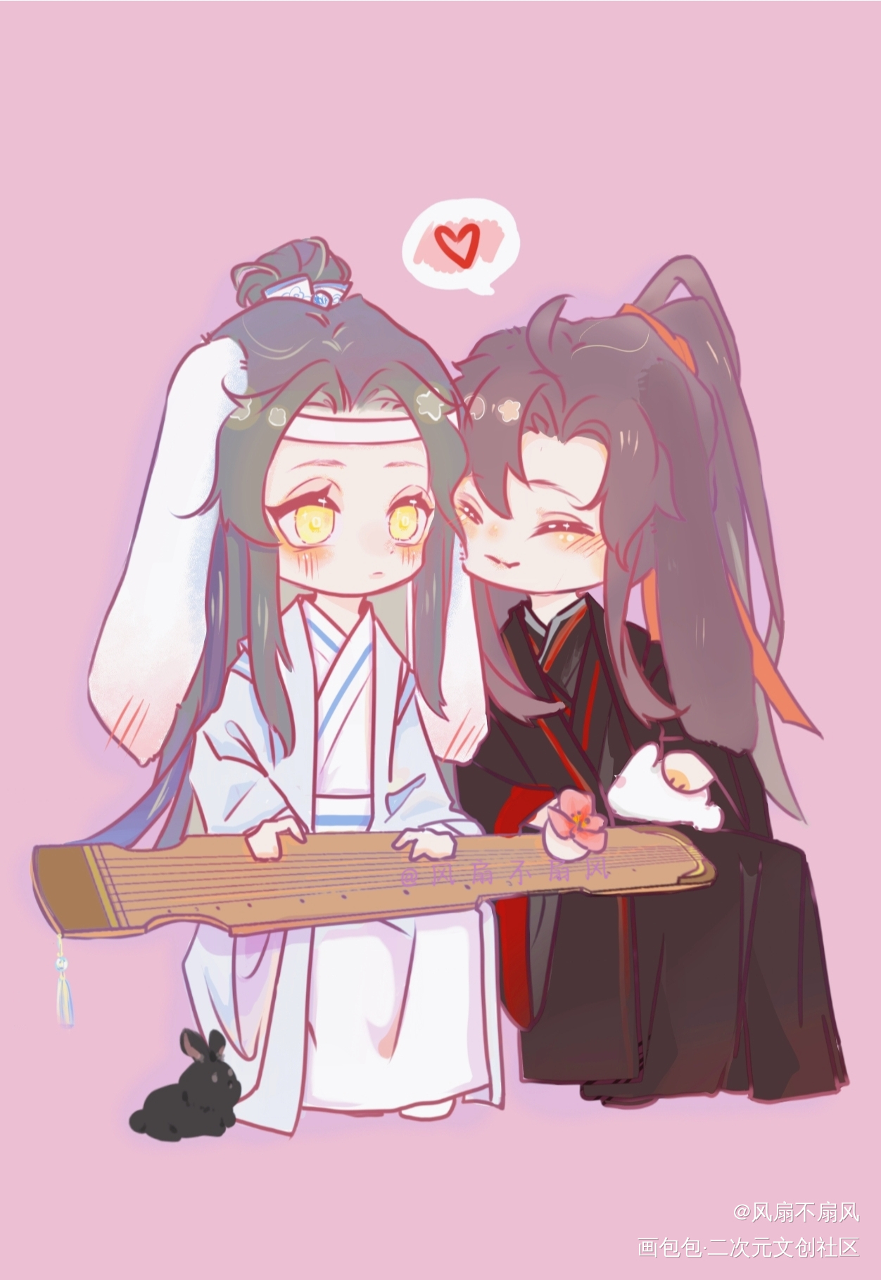 贴贴ฅ ˘ฅ_魔道祖师忘羡魏婴蓝湛蓝忘机魏无羡绘画作品